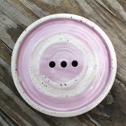 Lilac and white speckled soap dish